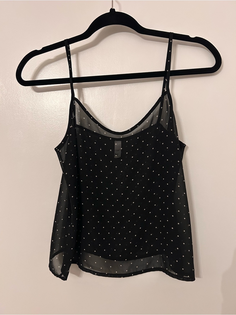 American Apparel Black Sheer Polka Dot Camisole